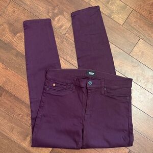 Hudson Nico Super Skinny Mid-Rise Dark Purple Stretch Denim Jeans 31